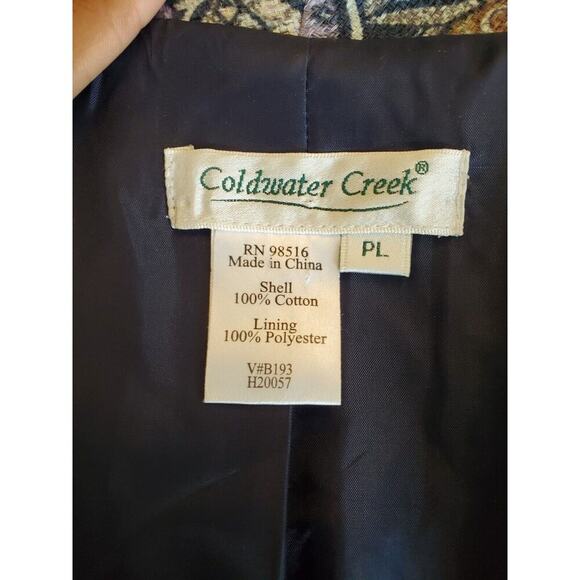 Coldwater Creek Women Moulticolor Single Breasted Three Button Coat Petite Large - Picture 10 of 12